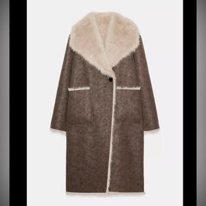 ZARA NWT Reversible Faux Fur Double Faced Coat Small